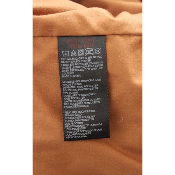 URBAN OUTFITTERS Teddy Cropped Jacket in Light Brown (Large) - Picture 11 of 13